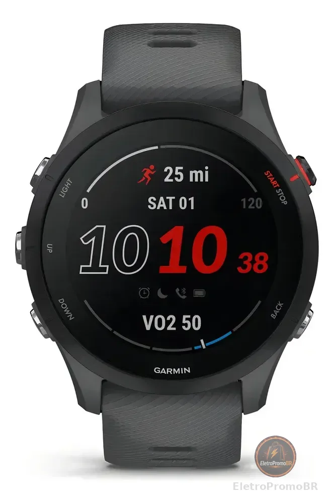 Smartwatch Garmin Forerunner 255 GPS com Monitor Cardíaco e Caixa de 46 mm Cinza Ardósia