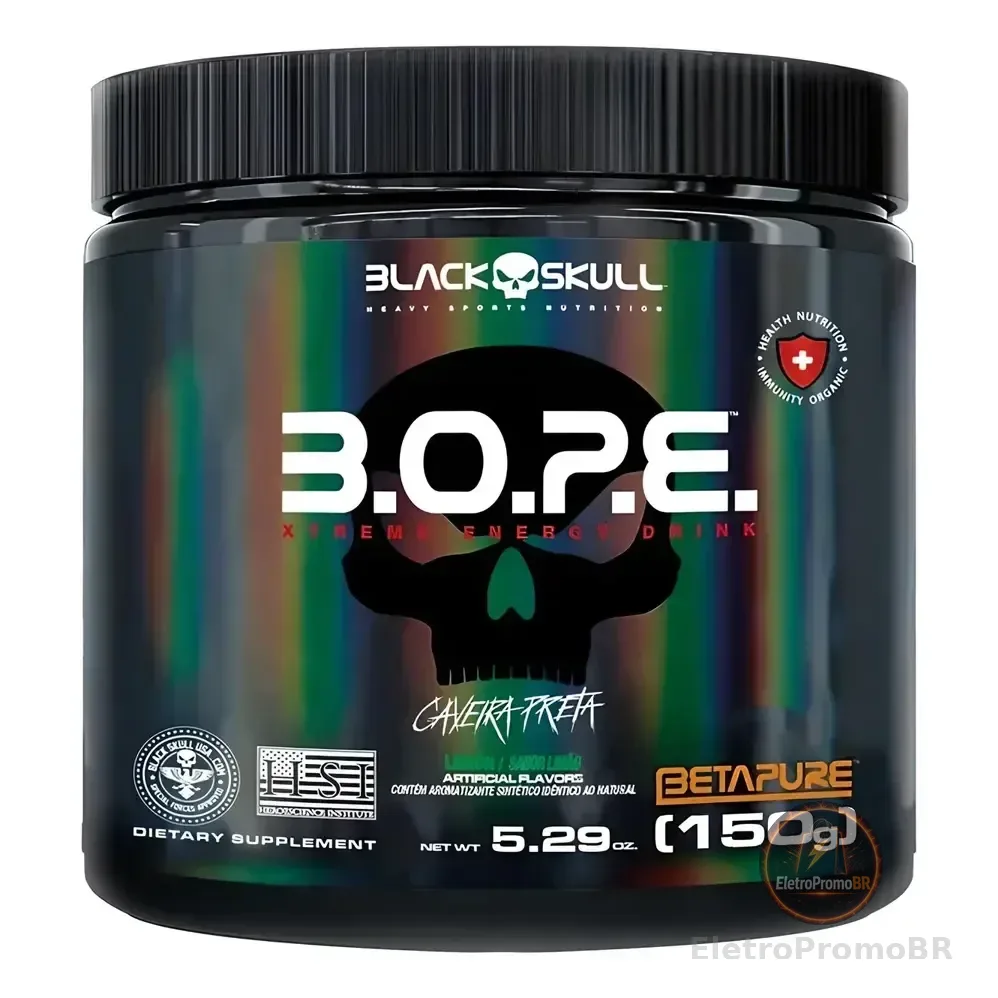 Pré-treino Caveira Preta Series B.o.p.e Sabor Limão Em Pote De 150g Black Skull