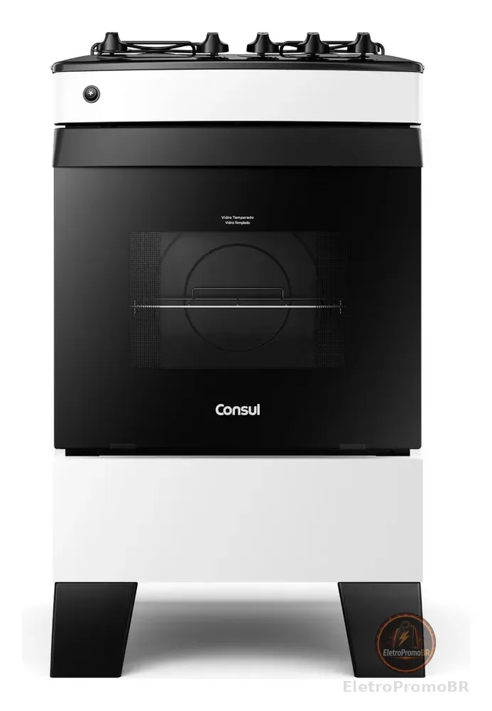 Fogão Consul 4 Bocas Branco Com Mesa Esmaltada - Cfo4zab
