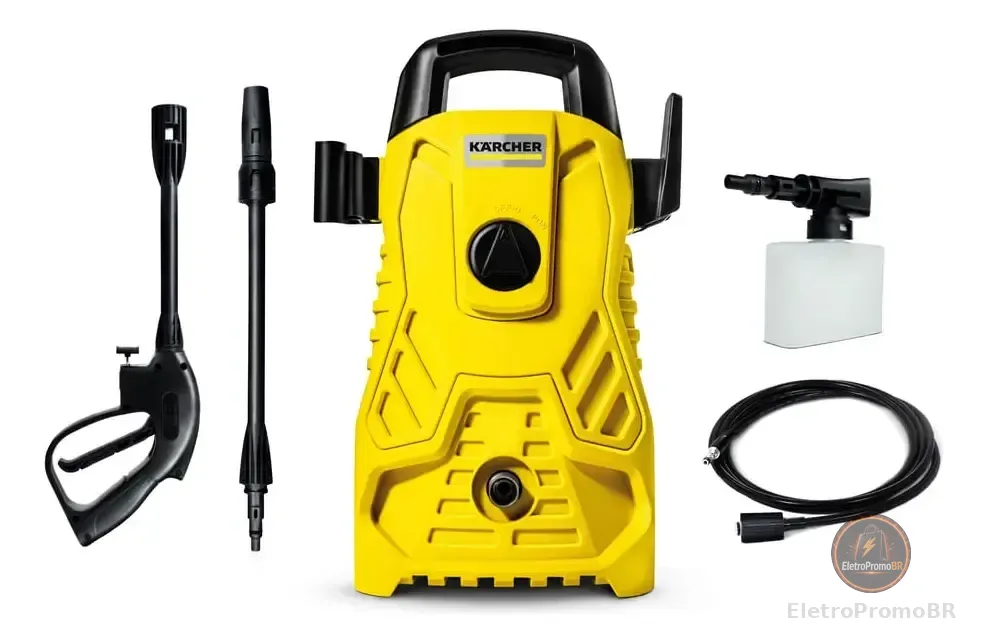 Lavadora de Alta pressão Kärcher Compacta 1500 PSI/Libras 1400W 300L/h com Aplicador de Detergente e Lança Regulável 220v