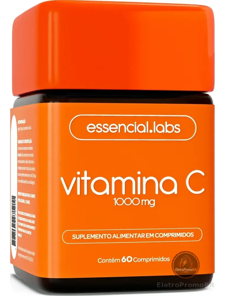 VITAMINA C 1000mg - Fórmula Concentrada e 100% PURA - 60 Doses
