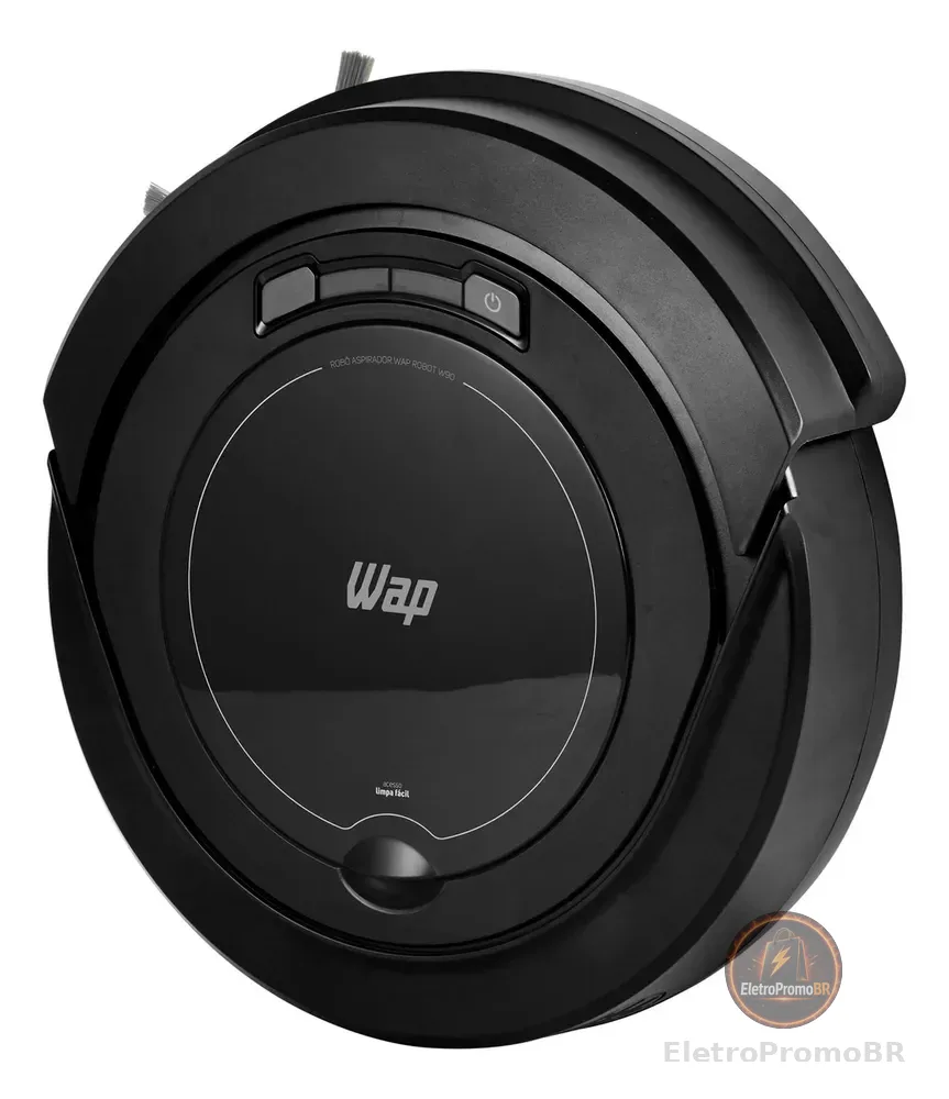 Robô aspirador Robot W90 varre aspira e passa pano 30w Wap cor preto