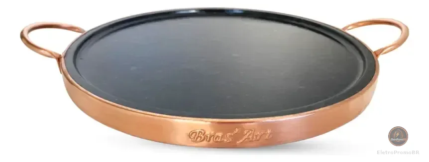 Assadeira Forma  Para Pizza De Pedra Sabão23 Cm De Diâmetro. Cinza