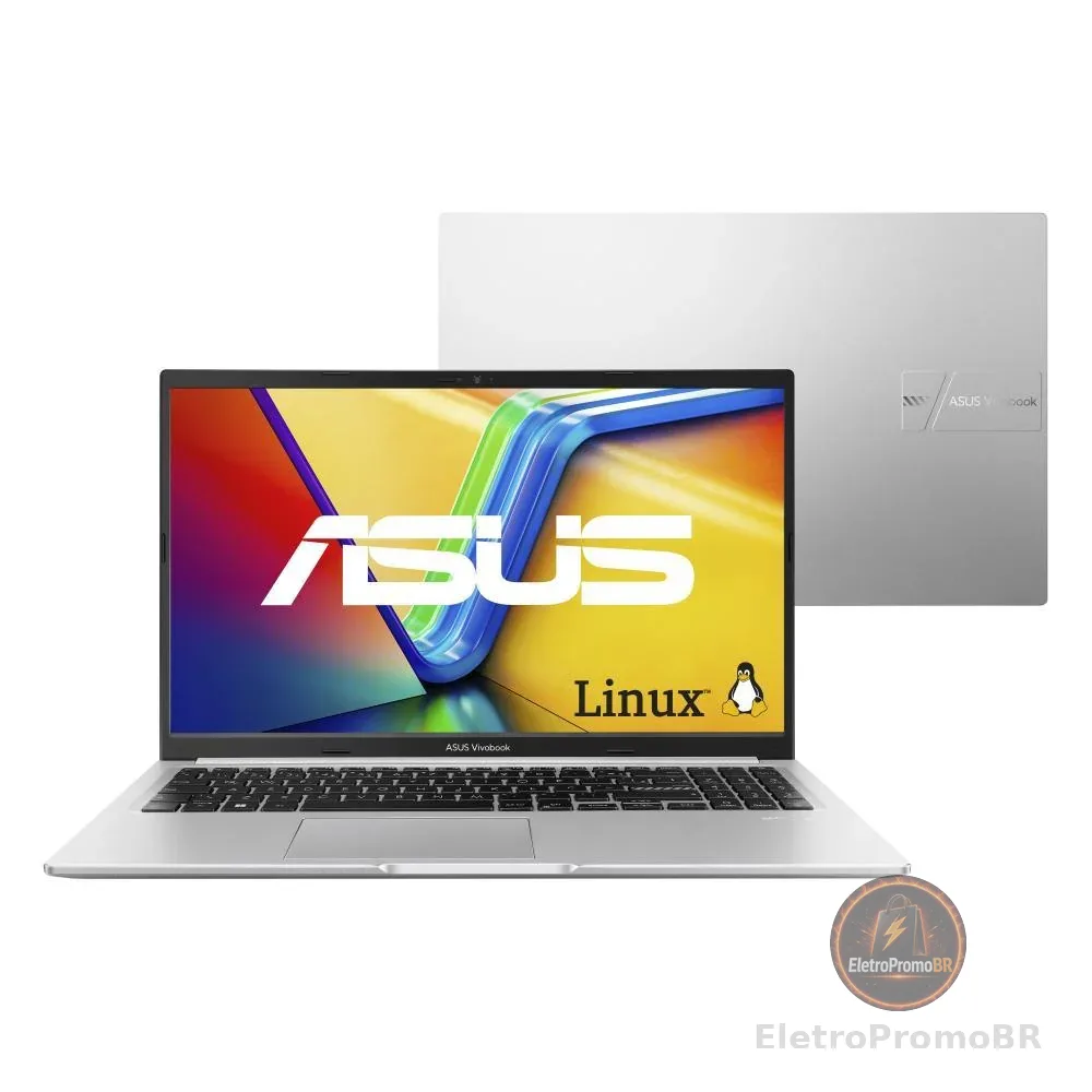 Notebook ASUS Vivobook 15 M1502YA AMD Ryzen 7 5825U 16GB Ram 512GB SSD Linux 15,6" FHD Silver  NJ612