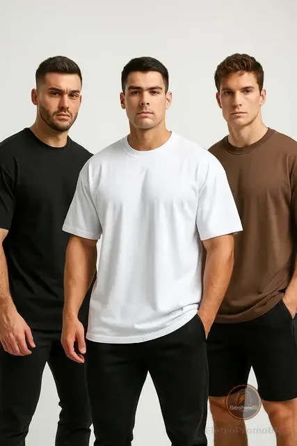 Kit 3 Camisetas Oversized Masculina Básica Lisa Academia