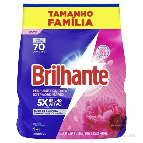 Sabão em Pó Brilhante Perfume e Cuidado Extraordinário 4kg