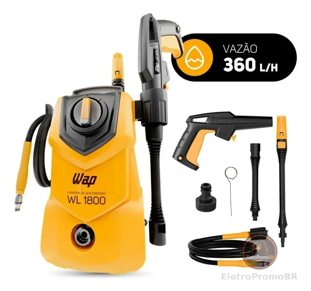 Lavadora de Alta Pressão Compacta WAP WL 1800 1400W 1500PSI 360L/h 127V