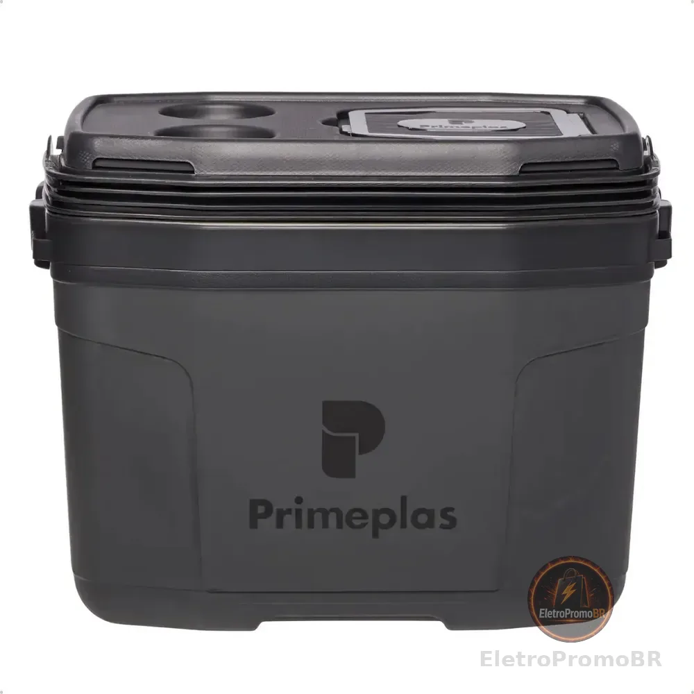Caixa Termica Media Primeplas 20 Litros Com Isolamento Na Tampa - Cooler Preto para Praia Camping Viagem