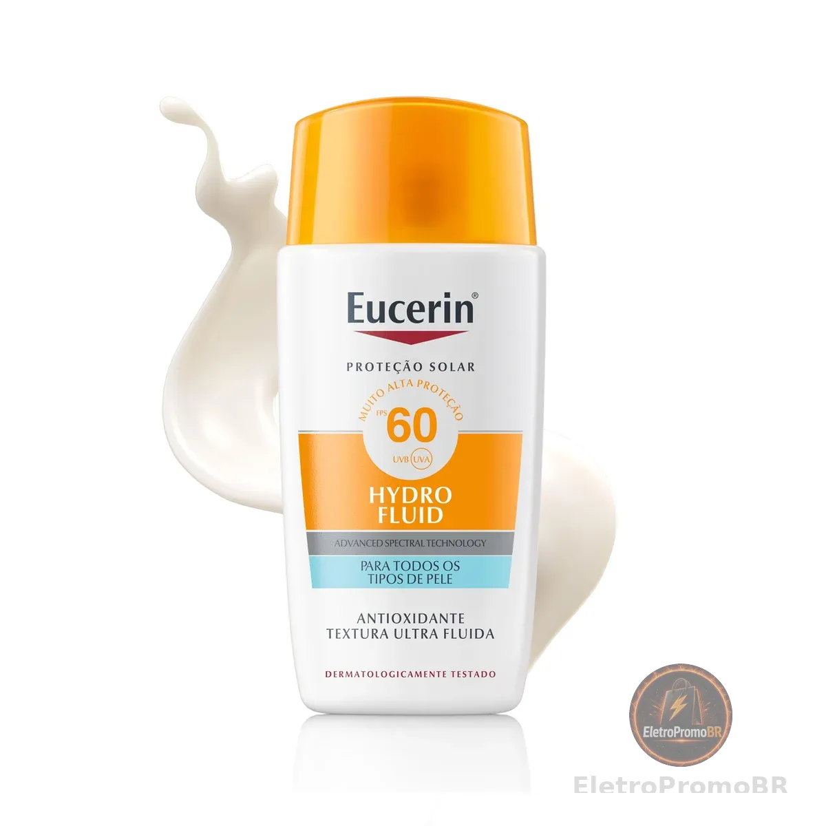 EUCERIN Protetor Solar Facial Ultra Fluido FPS 60 50ml, Hydro Fluid, Antioleosidade, Antioxidante, Rosto, Proteção UVA, UVB e Luz Visível