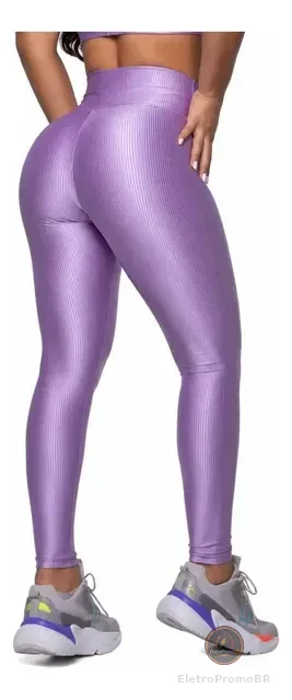 Legging Fitness Malha Trilobal Canelada  Feminina Academia
