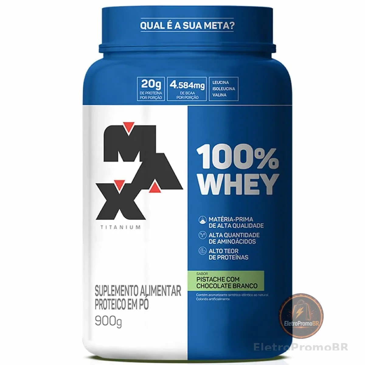 100% Whey (900g), Pistache c/Chocolate Branco