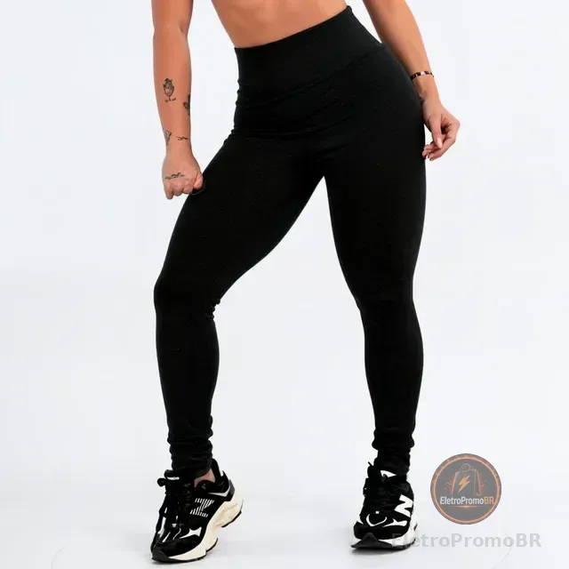 Calça Legging Leg Zero Transparência Cintura Alta Academia