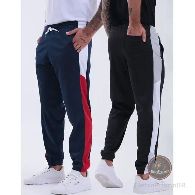 Kit2 Calça Moletom Masculina Academia Corrida Chimpa Esporte