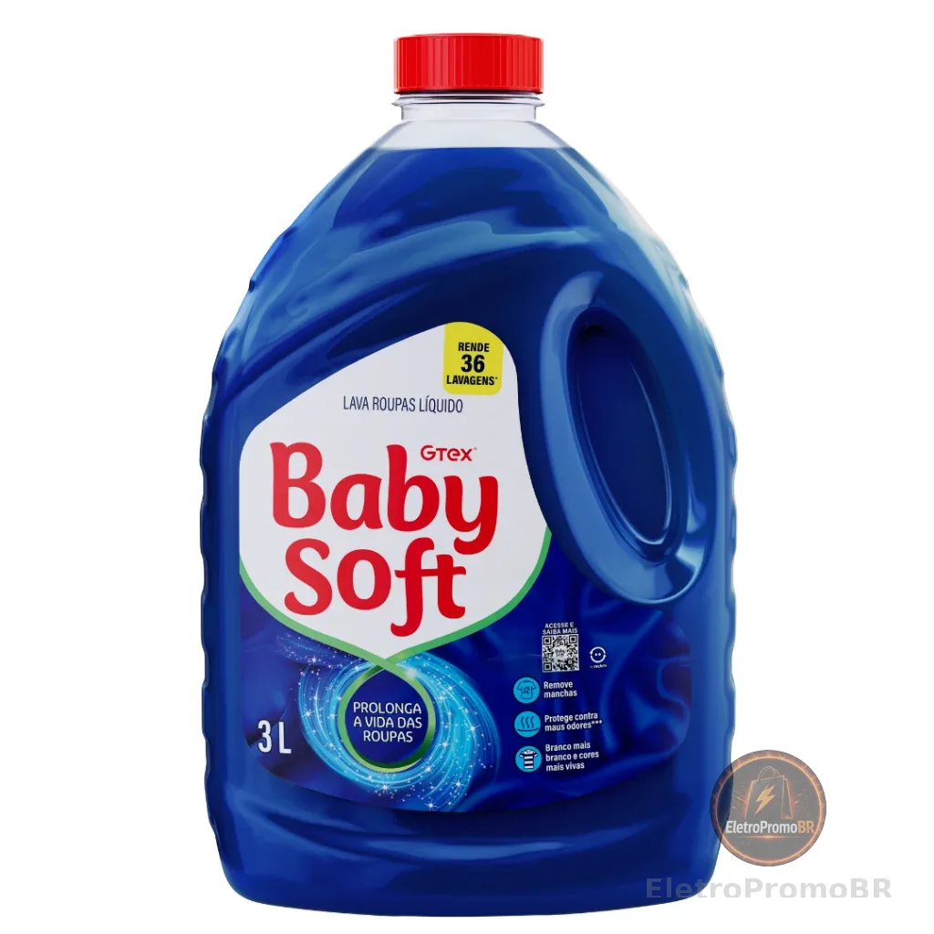 Lava Roupas Liquido Baby Soft Max Performance Azul - 3l