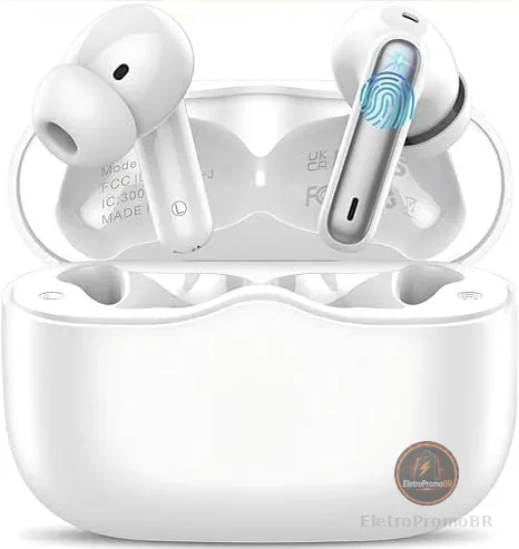 Fone de Ouvido Bluetooth Resistente Água, Bateria com mais de 10h de autonomia, Microfone Embutido. Design Ergonômico Ideal Para Esportes Reuniões Videogame I.Phone Android Premium