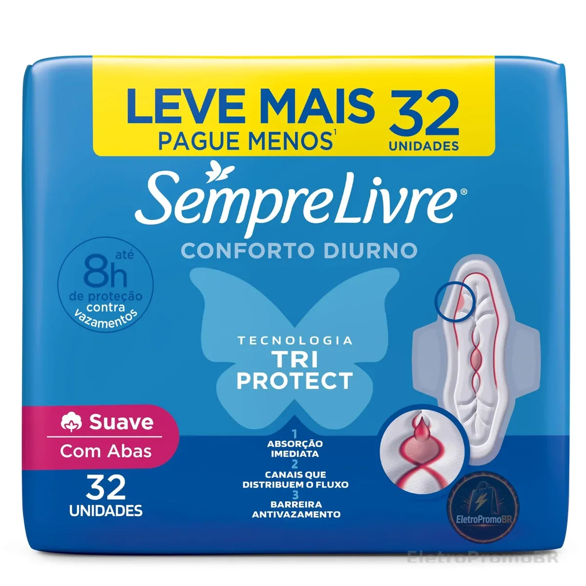 Sempre Livre Absorvente Externo Adapt Plus Com Abas 32 Unidades