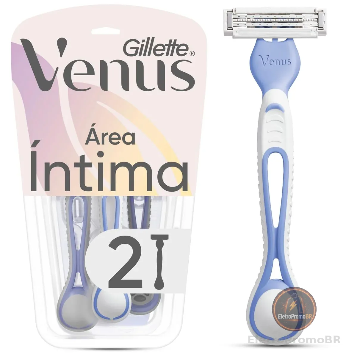 Gillette Venus Íntima, Aparelho de Depilação Descartável, 2 Unidades