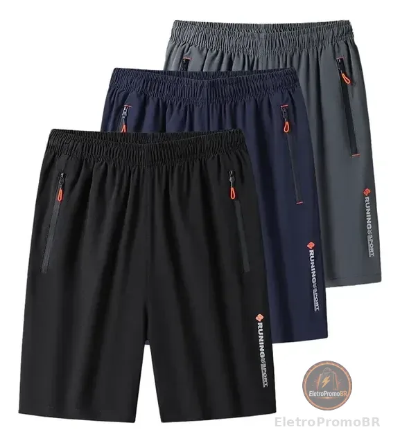 Kit 3 Bermudas Dry Fit De Alto Padrão Para Academia