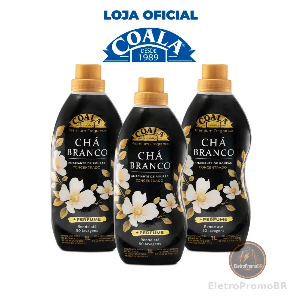 Kit Coala Laundry 3 Amaciantes - Chá Branco 1L