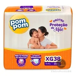 FRALDA POM POM PROTEK MEGA XG 38UN