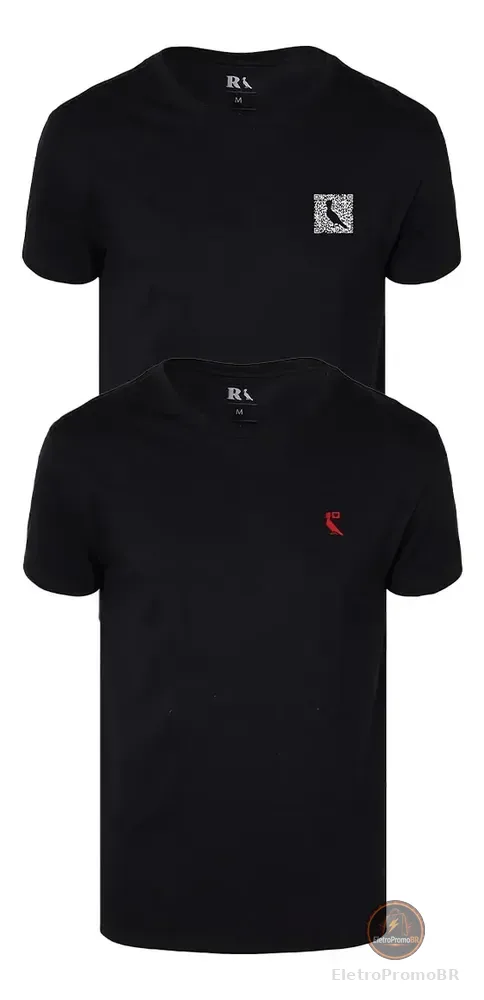 Kit 2 Camisetas Reserva Notificação E Qrcode Preto M