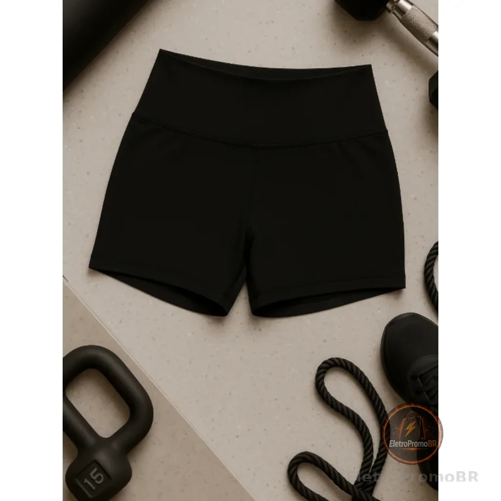 Shorts Legging Suplex Academia Cós Alto Não fica Transparente