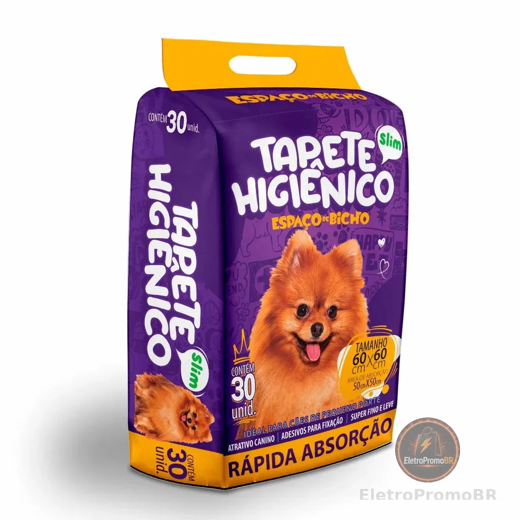 Tapete Higienico  - Espaço de Bicho P/ Cães E Gatos 60x60 Com 30 uni