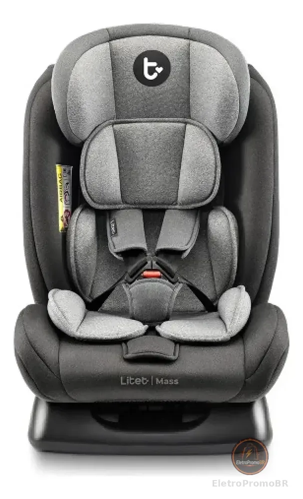 Cadeirinha Infantil Para Carro Mass Litet 0 A 36kg Preta E Cinza Com 13 Ajustes E 4 Reclínios - BB458