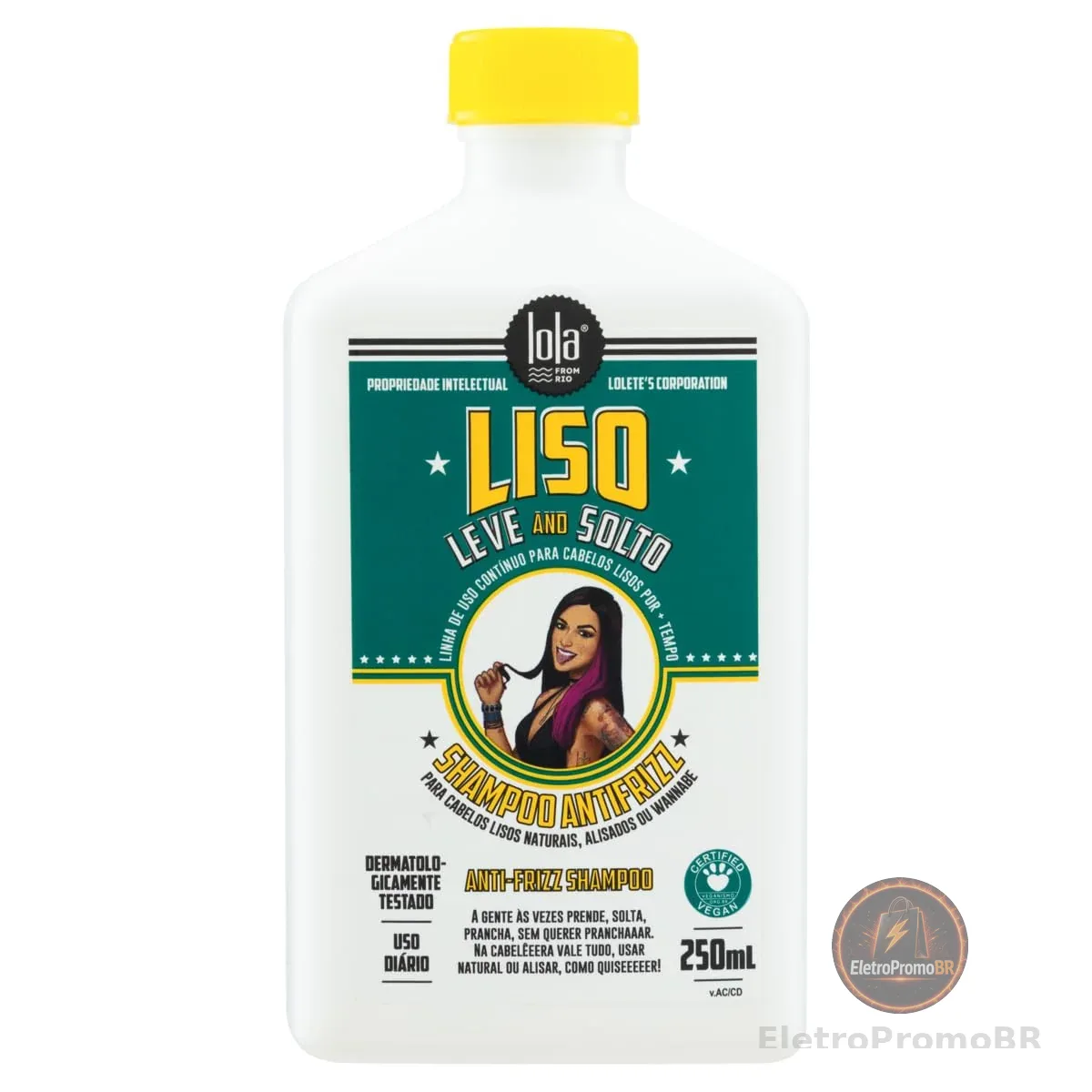 Liso Leve e Solto Shampoo 250ml , Lola Cosmetics