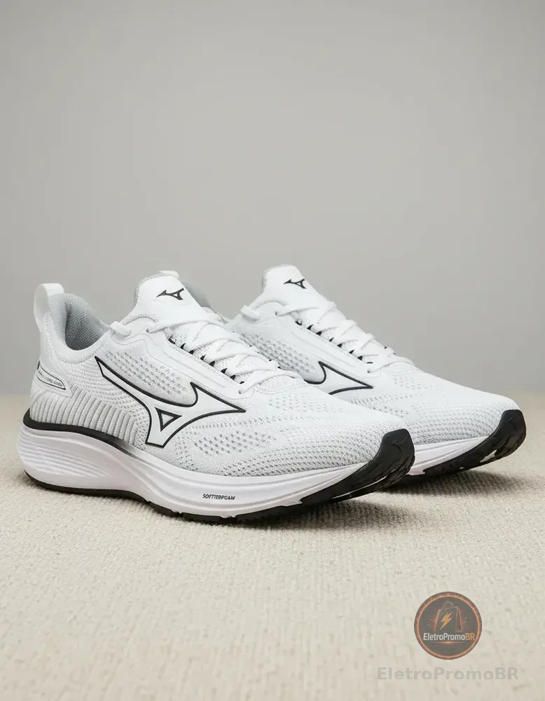 Tênis Mizuno Cool Ride 3 - Masculino - Branco / Preto Branco 43 Br