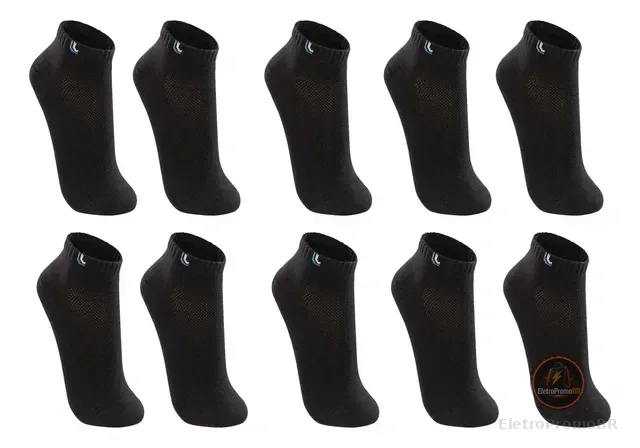 Kit Com 10 Pares De Meia Curta Algodão Adulto Lupo