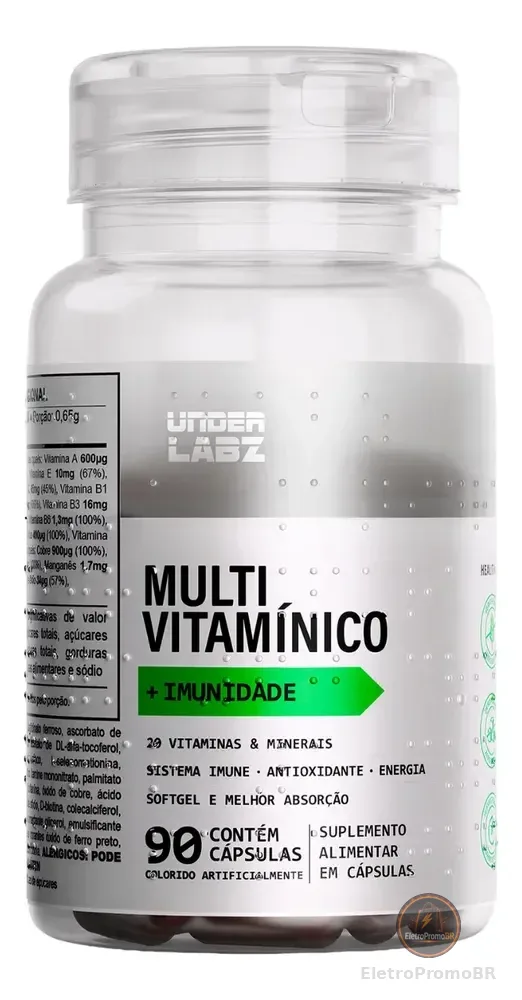 Multivitaminico Under Labz Vitamina B12 Óxido De Zinco Cobre Multivitaminico | 60 Cáps