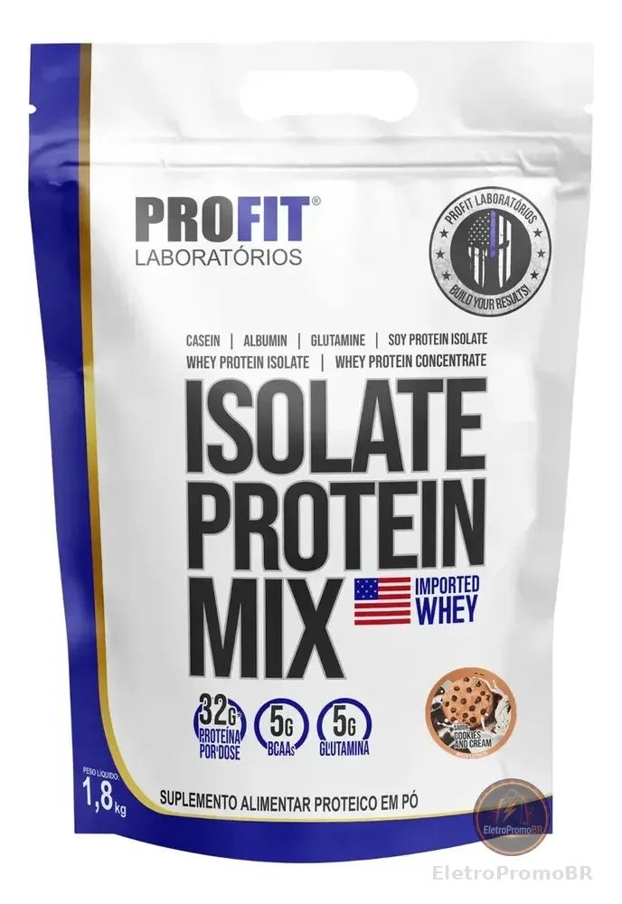Suplemento en pó ProFit Laboratórios Proteínas de Isolate Protein Mix sabor cookies & cream x 1.8kg