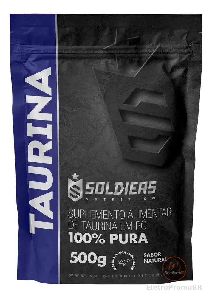L- Taurina 500g Suplemento Alta Perfomance 100% Pura Importada - Soldiers Nutrition