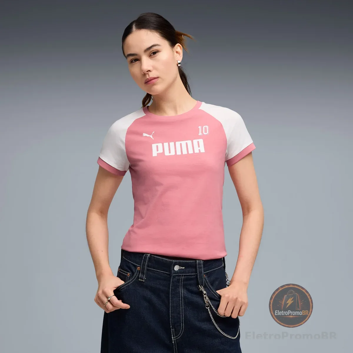 Camiseta PUMA Sport Ringer Feminina