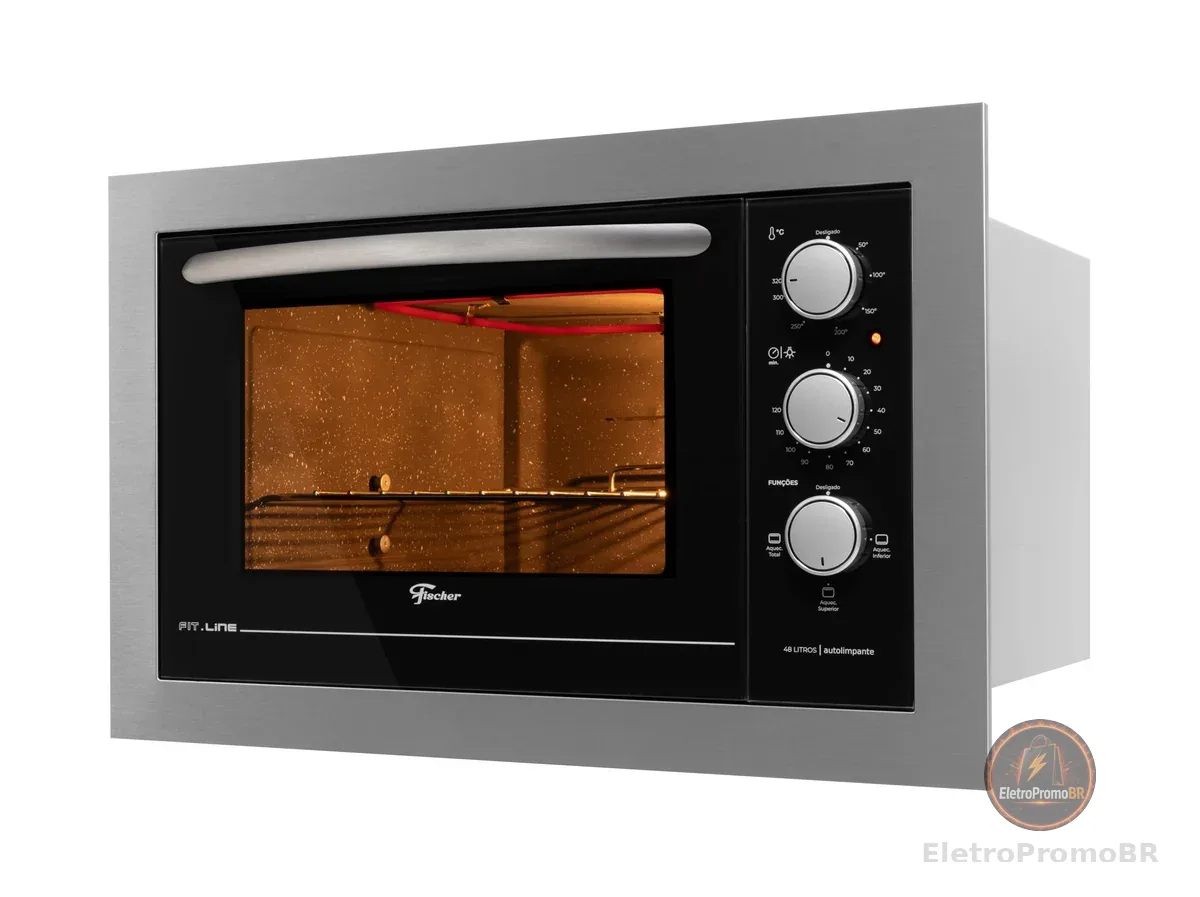 FISCHER FORNO ELÉTRICO EMBUTIR FIT LINE 48L INOX 220V 34493-95486