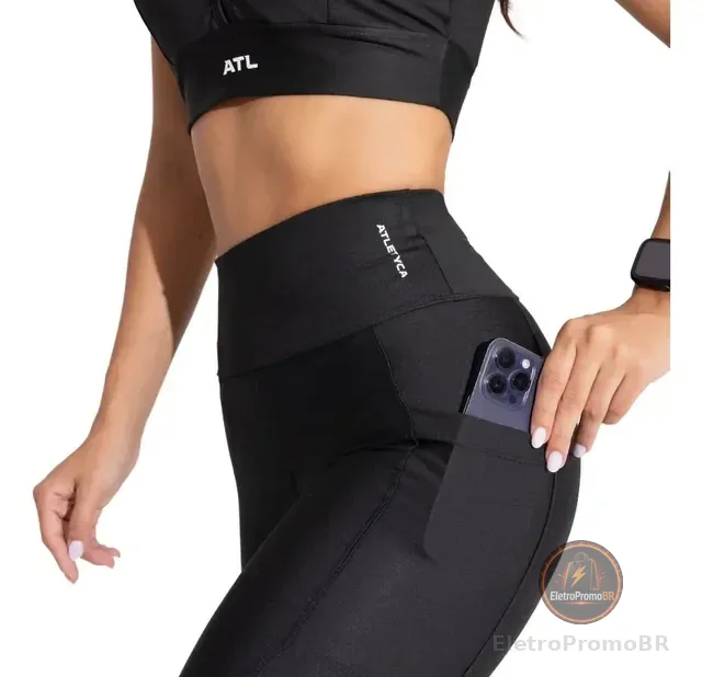 Calça Legging Feminina Fitness Com Bolso Lateral Atletyca