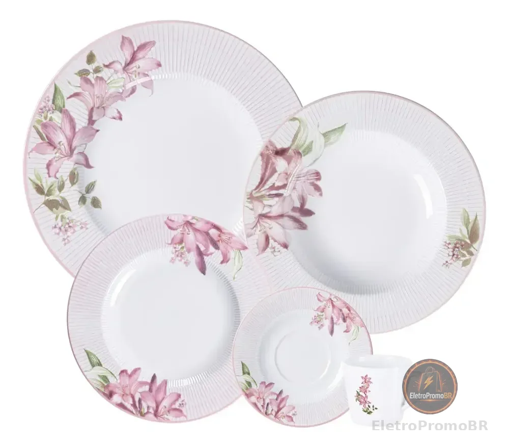 Aparelho De Jantar Tramontina Poème Em Porcelana 20 Peças