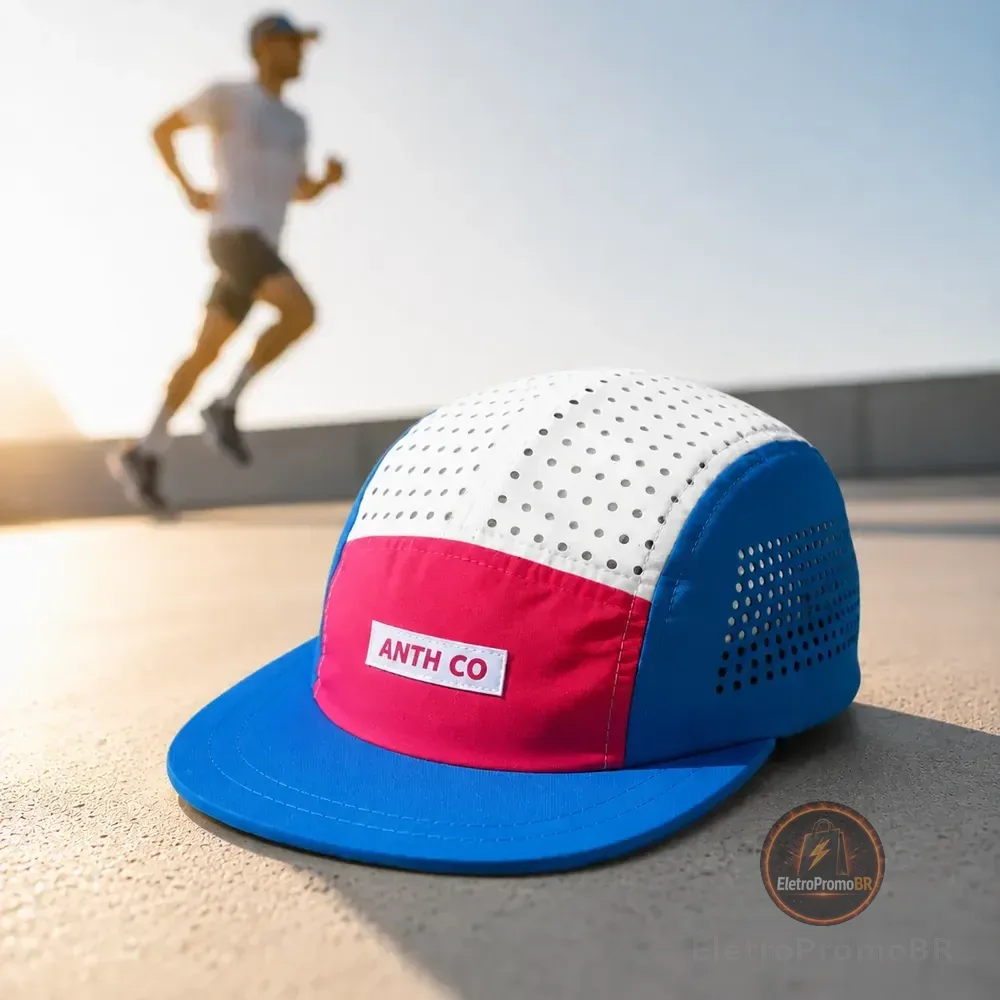 Boné Anth Co Aba Curta Cut Corrida Academia Treino Ultraleve Azul /branco/rosa Un Liso