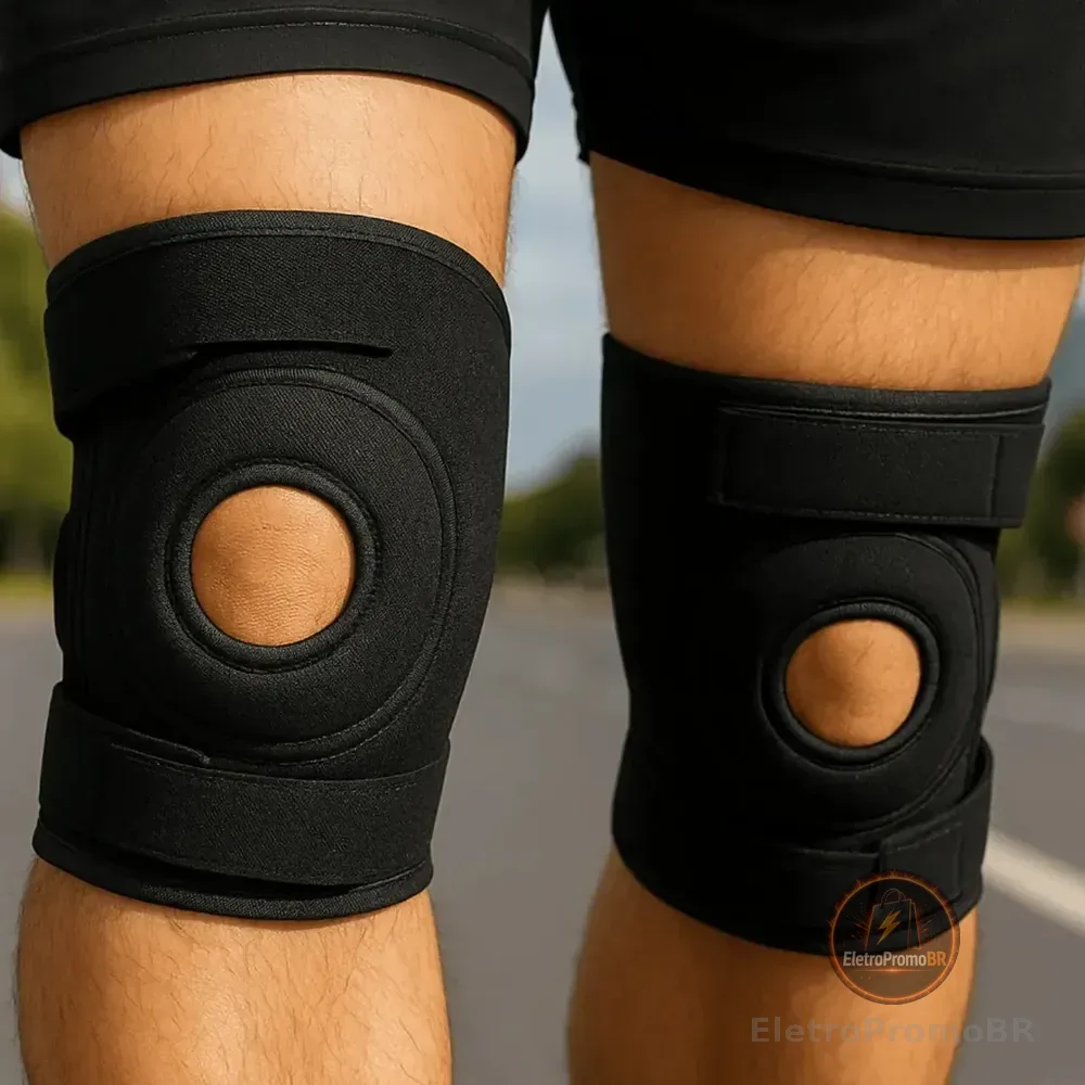 Joelheira Ajustável Proteção Suporte Alivio Dor Patelar Menisco Lca Joelho Treino Academia Corrida Crossfit Confortavel Funcional Lesoes