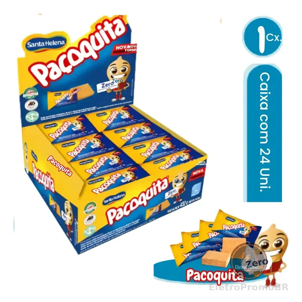 Paçoquita Amendoim Zero Adição De Açúcares Santa Helena Kit 24 Unidades