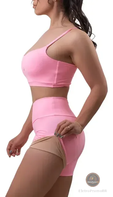 Roupa Academia Verão Toda Forrada Zero Transparencia Fitness