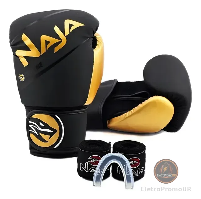Luva Naja Extreme Black Para Boxe E Muay Thai