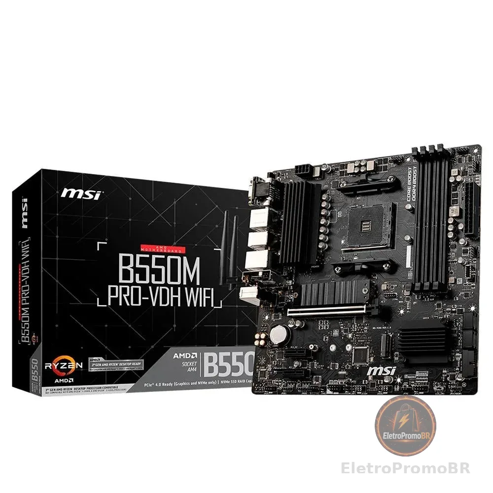 Placa Mae Msi B550m - A Pro VDH Amd Ryzen Am4/ Ddr4/ Matx Hdmi/Dvi - WIFI