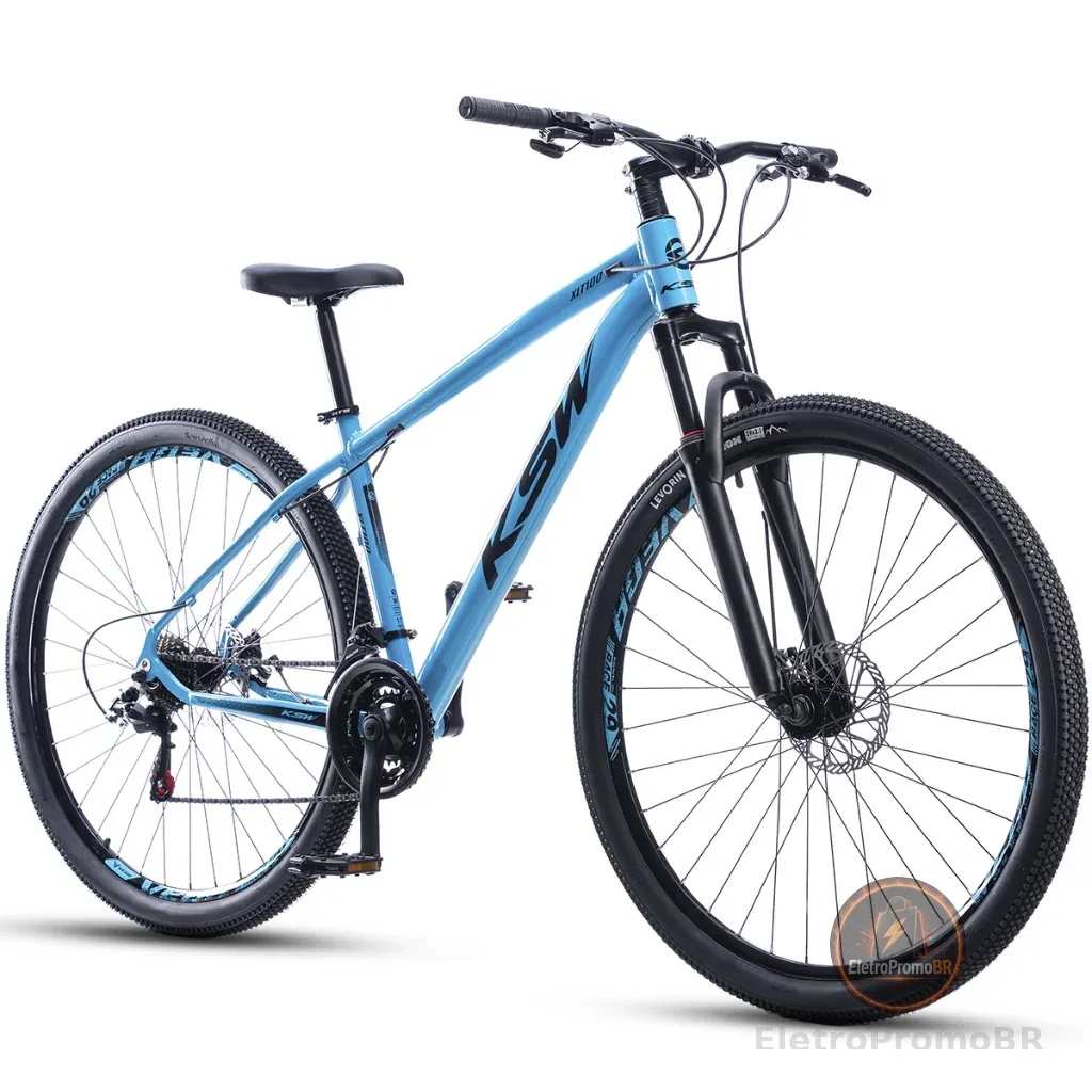 Bicicleta Bike Aro 29 Ksw Xlt100 21 Velocidades Marcha Aero Alumínio Freio a disco Suspensão Mtb