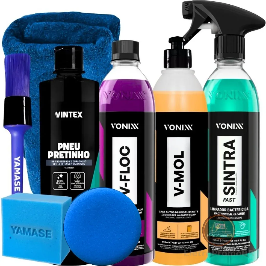 Kit Shampoo V-Floc V-Mol Limpador Sintra Fast Vonixx Pretinho Vintex