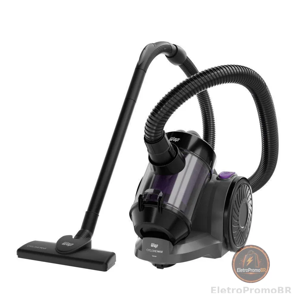 Wap Aspirador de Pó Wap Cyclone Max 1500w 2,5L Enrolador de Cabo automático Preto