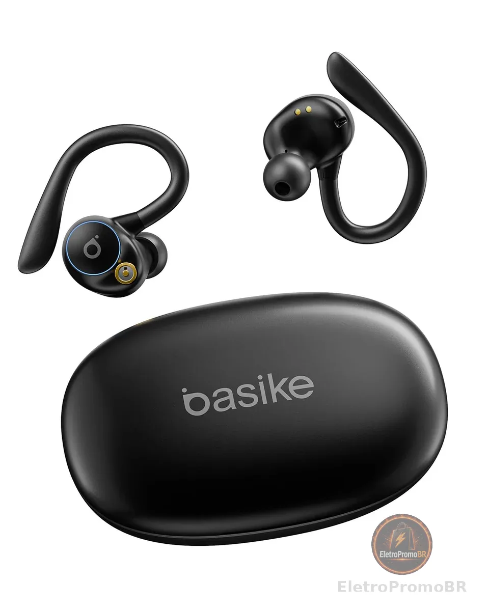 Basike Fone de Ouvido Bluetooth 5.4 Esportivo para Corrida, Intra-Auricular