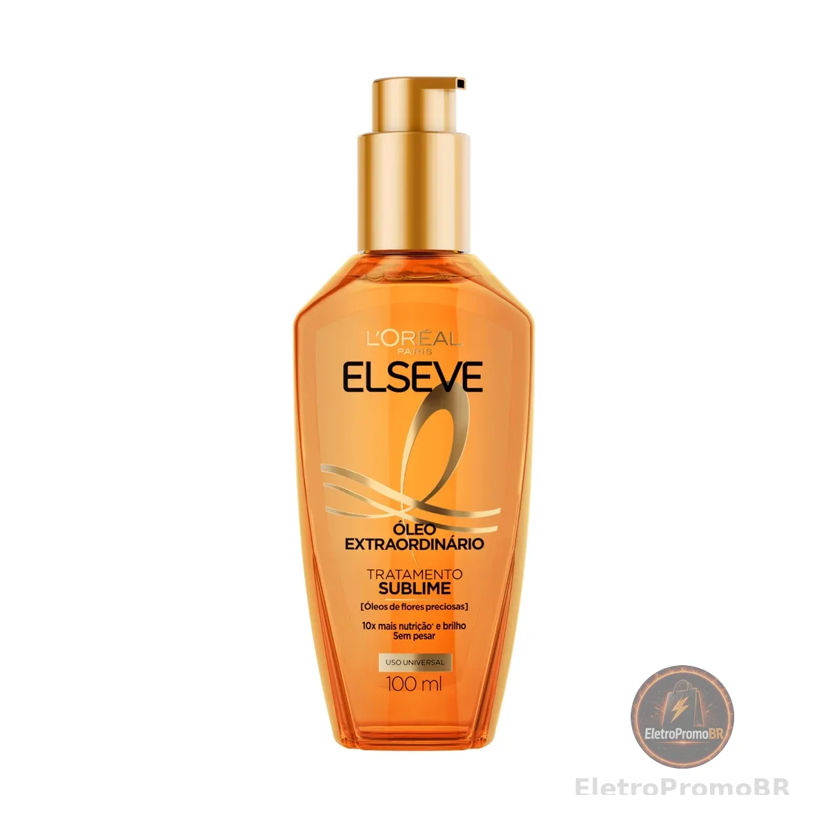 L'Oréal Paris Elseve Óleo Extraordinário Finalizador Capilar, Nutrição Profunda com 6 Óleos Preciosos, Anti-Frizz, Proteção Térmica até 230°C, Brilho Intenso para Todos os Tipos de Cabelo, 100ml