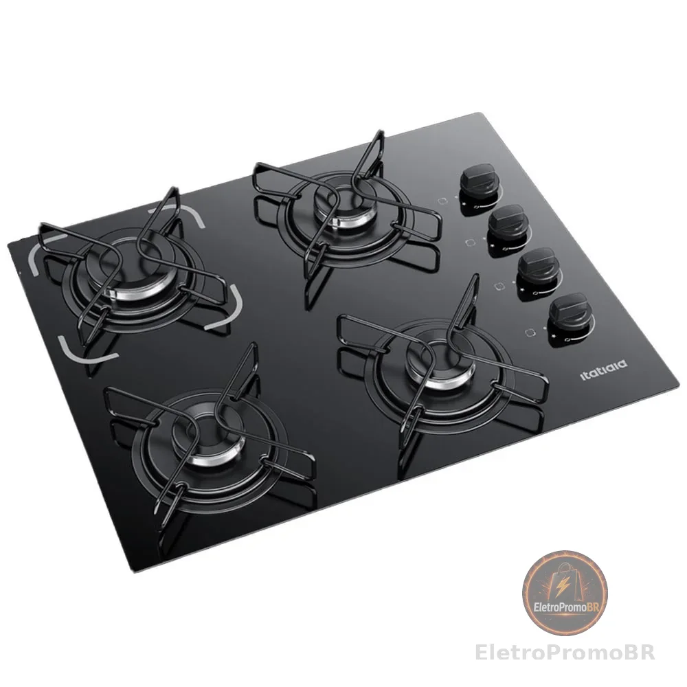 Fogão Cooktop 4 Bocas Bivolt Itatiaia Essencial Preto